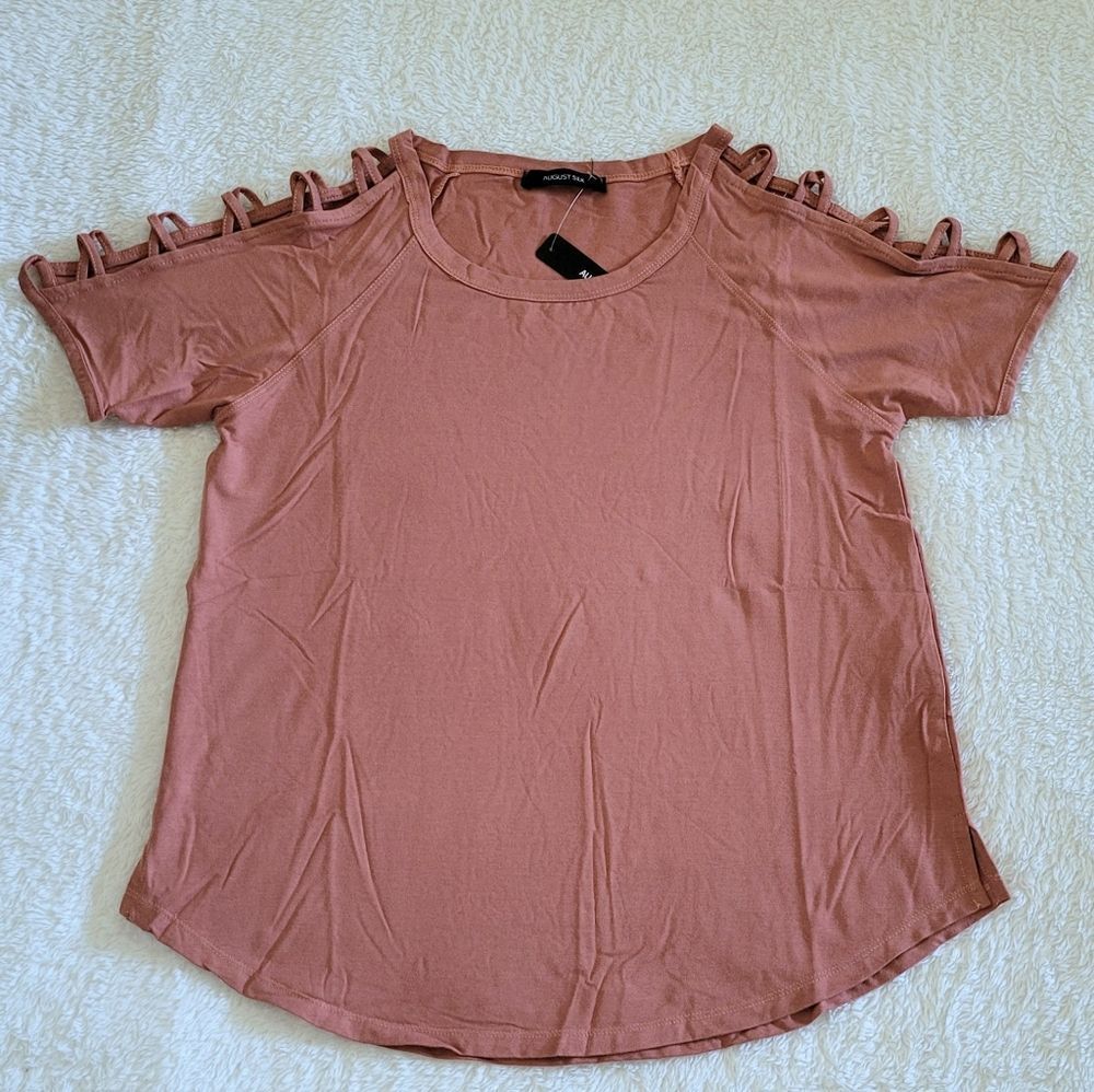 August Silk Criss Cross❌ Sleeve Top - NWT